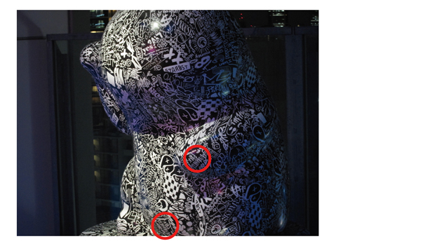 shibuyanekohariko6-600 渋谷猫張り子 改変後の画像 MIYASHITA PARK の文字